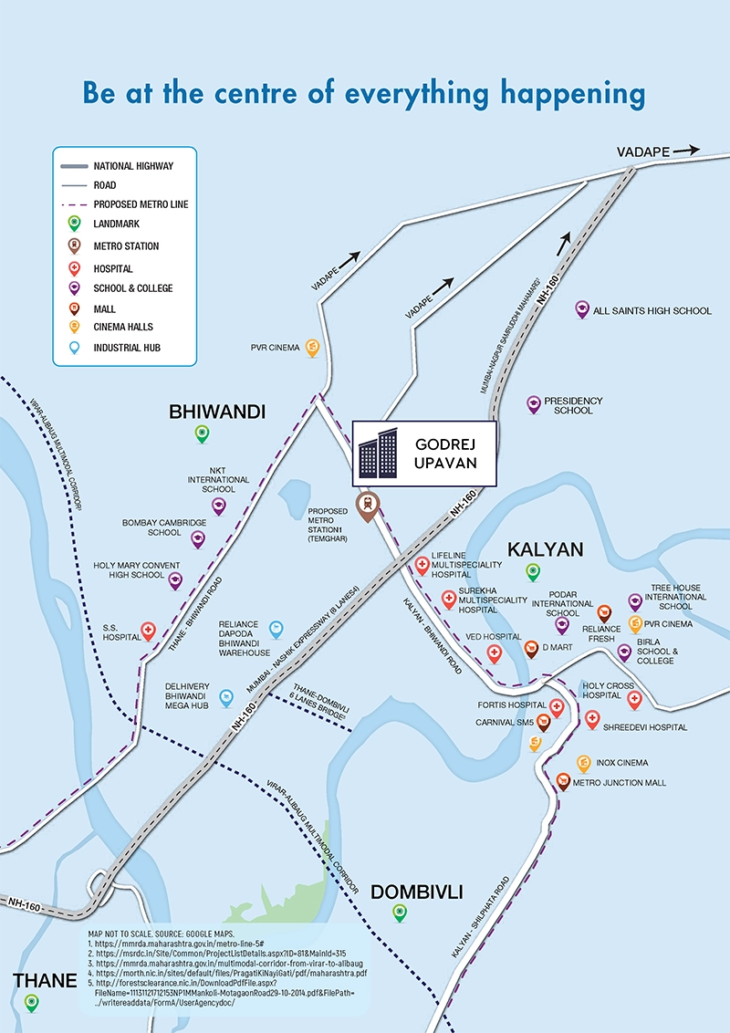 Godrej Upwan Thane Extension Strategic Location and Metro Connectivity Map